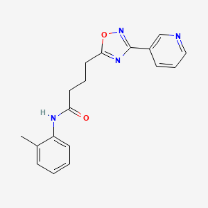 molecular formula C18H18N4O2 B7687367 N-(2-methylphenyl)-4-[3-(pyridin-3-yl)-1,2,4-oxadiazol-5-yl]butanamide 