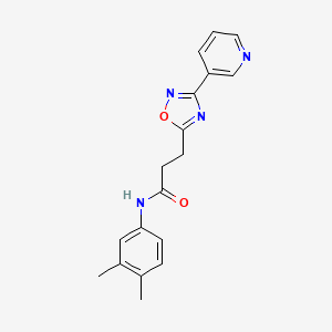 molecular formula C18H18N4O2 B7687432 N-(3,4-dimethylphenyl)-3-[3-(pyridin-3-yl)-1,2,4-oxadiazol-5-yl]propanamide 