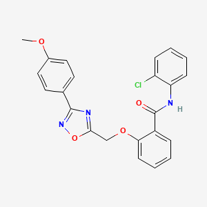 molecular formula C23H18ClN3O4 B7687456 N-(2-chlorophenyl)-2-{[3-(4-methoxyphenyl)-1,2,4-oxadiazol-5-yl]methoxy}benzamide 