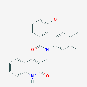 molecular formula C26H24N2O3 B7687457 N-(3,4-dimethylphenyl)-N-((2-hydroxyquinolin-3-yl)methyl)-3-methoxybenzamide 