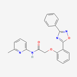 molecular formula C22H18N4O3 B7687557 N-(6-methylpyridin-2-yl)-2-[2-(3-phenyl-1,2,4-oxadiazol-5-yl)phenoxy]acetamide 