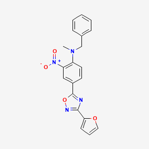 molecular formula C20H16N4O4 B7687586 N-benzyl-4-[3-(furan-2-yl)-1,2,4-oxadiazol-5-yl]-N-methyl-2-nitroaniline 