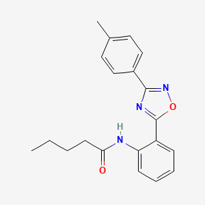 molecular formula C20H21N3O2 B7687616 N-{2-[3-(4-methylphenyl)-1,2,4-oxadiazol-5-yl]phenyl}pentanamide 
