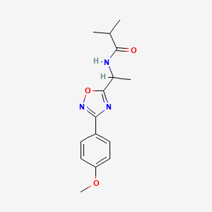 molecular formula C15H19N3O3 B7687624 N-[1-[3-(4-methoxyphenyl)-1,2,4-oxadiazol-5-yl]ethyl]-2-methylpropanamide 