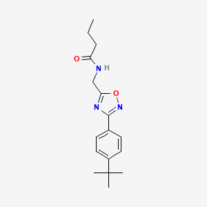 molecular formula C17H23N3O2 B7687635 N-[[3-(4-tert-butylphenyl)-1,2,4-oxadiazol-5-yl]methyl]butanamide 