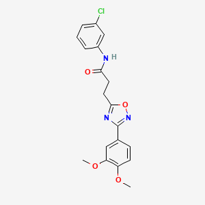 molecular formula C19H18ClN3O4 B7687703 N-(3-chlorophenyl)-3-[3-(3,4-dimethoxyphenyl)-1,2,4-oxadiazol-5-yl]propanamide 