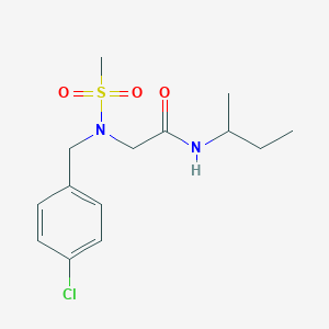 molecular formula C14H21ClN2O3S B7687737 N-(BUTAN-2-YL)-2-{N-[(4-CHLOROPHENYL)METHYL]METHANESULFONAMIDO}ACETAMIDE 