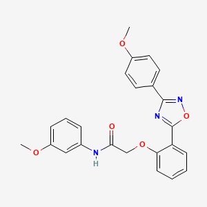 molecular formula C24H21N3O5 B7687764 N-(3-methoxyphenyl)-2-{2-[3-(4-methoxyphenyl)-1,2,4-oxadiazol-5-yl]phenoxy}acetamide 