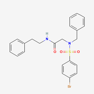 molecular formula C23H23BrN2O3S B7687804 N~2~-benzyl-N~2~-[(4-bromophenyl)sulfonyl]-N-(2-phenylethyl)glycinamide 
