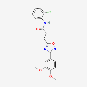 molecular formula C19H18ClN3O4 B7687877 N-(2-chlorophenyl)-3-[3-(3,4-dimethoxyphenyl)-1,2,4-oxadiazol-5-yl]propanamide 