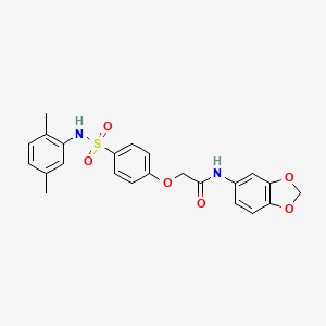 molecular formula C23H22N2O6S B7687902 N-(1,3-benzodioxol-5-yl)-2-[4-[(2,5-dimethylphenyl)sulfamoyl]phenoxy]acetamide 