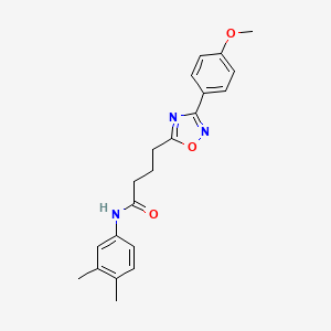 molecular formula C21H23N3O3 B7687946 N-(3,4-dimethylphenyl)-4-[3-(4-methoxyphenyl)-1,2,4-oxadiazol-5-yl]butanamide 