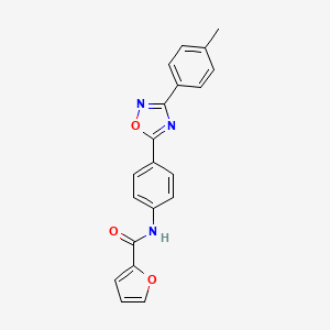 molecular formula C20H15N3O3 B7687992 N-{4-[3-(4-Methylphenyl)-1,2,4-oxadiazol-5-YL]phenyl}furan-2-carboxamide 