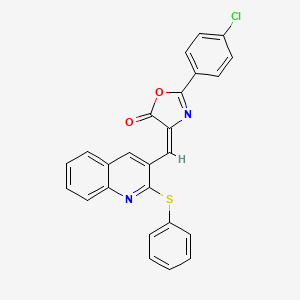molecular formula C25H15ClN2O2S B7688205 (4E)-2-(4-Chlorophenyl)-4-{[2-(phenylsulfanyl)quinolin-3-YL]methylidene}-4,5-dihydro-1,3-oxazol-5-one 