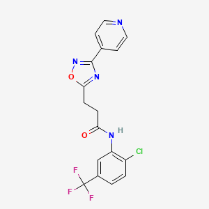 molecular formula C17H12ClF3N4O2 B7688221 N-[2-chloro-5-(trifluoromethyl)phenyl]-3-[3-(pyridin-4-yl)-1,2,4-oxadiazol-5-yl]propanamide 