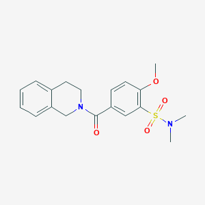 molecular formula C19H22N2O4S B7688255 2-METHOXY-N,N-DIMETHYL-5-(1,2,3,4-TETRAHYDROISOQUINOLINE-2-CARBONYL)BENZENE-1-SULFONAMIDE 
