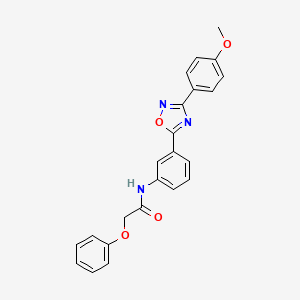 molecular formula C23H19N3O4 B7688299 N-[3-[3-(4-methoxyphenyl)-1,2,4-oxadiazol-5-yl]phenyl]-2-phenoxyacetamide 