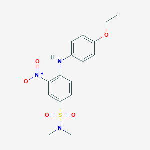 molecular formula C16H19N3O5S B076884 Benzenesulfonamide, 4-((4-ethoxyphenyl)amino)-N,N-dimethyl-3-nitro- CAS No. 12223-97-1