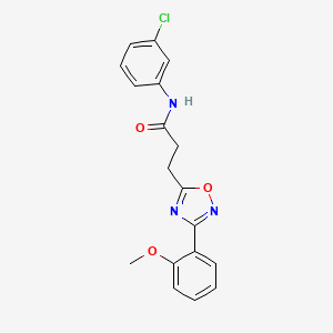 molecular formula C18H16ClN3O3 B7688448 N-(3-chlorophenyl)-3-[3-(2-methoxyphenyl)-1,2,4-oxadiazol-5-yl]propanamide 