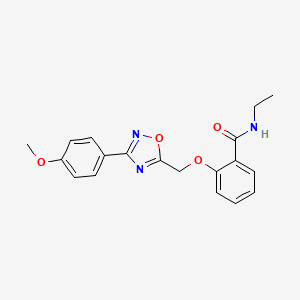 molecular formula C19H19N3O4 B7688521 N-ethyl-2-{[3-(4-methoxyphenyl)-1,2,4-oxadiazol-5-yl]methoxy}benzamide 