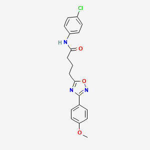 molecular formula C19H18ClN3O3 B7688552 N-(4-chlorophenyl)-4-[3-(4-methoxyphenyl)-1,2,4-oxadiazol-5-yl]butanamide 