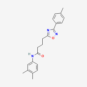 molecular formula C21H23N3O2 B7688605 N-(3,4-dimethylphenyl)-4-[3-(4-methylphenyl)-1,2,4-oxadiazol-5-yl]butanamide 