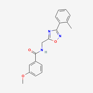 molecular formula C18H17N3O3 B7688697 3-methoxy-N-[[3-(2-methylphenyl)-1,2,4-oxadiazol-5-yl]methyl]benzamide 