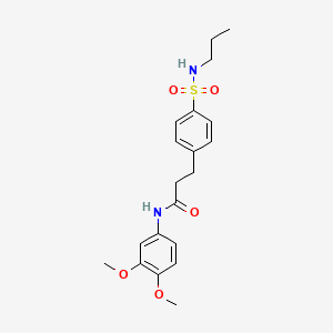 molecular formula C20H26N2O5S B7688761 N-(3,4-dimethoxyphenyl)-3-[4-(propylsulfamoyl)phenyl]propanamide 