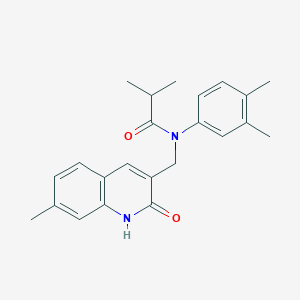 molecular formula C23H26N2O2 B7688775 N-(3,4-dimethylphenyl)-N-((2-hydroxy-7-methylquinolin-3-yl)methyl)isobutyramide 