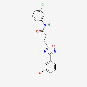 molecular formula C18H16ClN3O3 B7688811 N-(3-chlorophenyl)-3-[3-(3-methoxyphenyl)-1,2,4-oxadiazol-5-yl]propanamide 