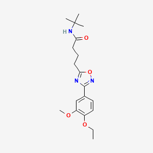 molecular formula C19H27N3O4 B7688852 N-tert-butyl-4-[3-(4-ethoxy-3-methoxyphenyl)-1,2,4-oxadiazol-5-yl]butanamide 