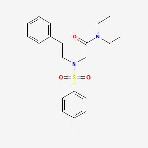 molecular formula C21H28N2O3S B7688915 N,N-diethyl-N~2~-[(4-methylphenyl)sulfonyl]-N~2~-(2-phenylethyl)glycinamide 