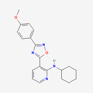 molecular formula C20H22N4O2 B7688918 N-cyclohexyl-3-[3-(4-methoxyphenyl)-1,2,4-oxadiazol-5-yl]pyridin-2-amine 