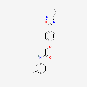 molecular formula C20H21N3O3 B7688987 N-(3,4-dimethylphenyl)-2-[4-(3-ethyl-1,2,4-oxadiazol-5-yl)phenoxy]acetamide 