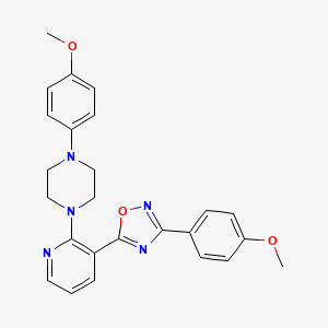 molecular formula C25H25N5O3 B7688997 1-(4-Methoxyphenyl)-4-{3-[3-(4-methoxyphenyl)-1,2,4-oxadiazol-5-yl]pyridin-2-yl}piperazine 