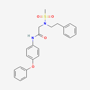 molecular formula C23H24N2O4S B7689026 N~2~-(methylsulfonyl)-N-(4-phenoxyphenyl)-N~2~-(2-phenylethyl)glycinamide 