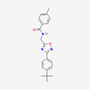 molecular formula C21H23N3O2 B7689033 N-[[3-(4-tert-butylphenyl)-1,2,4-oxadiazol-5-yl]methyl]-4-methylbenzamide 
