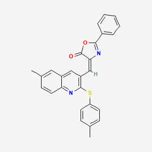 molecular formula C27H20N2O2S B7689083 (4E)-4-({6-Methyl-2-[(4-methylphenyl)sulfanyl]quinolin-3-YL}methylidene)-2-phenyl-4,5-dihydro-1,3-oxazol-5-one 