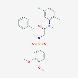 molecular formula C25H27ClN2O5S B7689162 N-(5-chloro-2-methylphenyl)-N~2~-[(3,4-dimethoxyphenyl)sulfonyl]-N~2~-(2-phenylethyl)glycinamide 