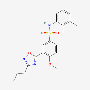 molecular formula C20H23N3O4S B7689169 N-(2,3-Dimethylphenyl)-4-methoxy-3-(3-propyl-1,2,4-oxadiazol-5-YL)benzene-1-sulfonamide 