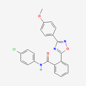 molecular formula C22H16ClN3O3 B7689178 N-(4-chlorophenyl)-2-[3-(4-methoxyphenyl)-1,2,4-oxadiazol-5-yl]benzamide 