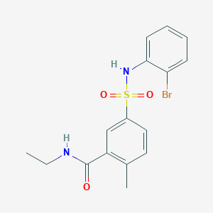 molecular formula C16H17BrN2O3S B7689186 5-[(2-bromophenyl)sulfamoyl]-N-ethyl-2-methylbenzamide 