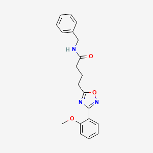 molecular formula C20H21N3O3 B7689234 N-benzyl-4-[3-(2-methoxyphenyl)-1,2,4-oxadiazol-5-yl]butanamide 