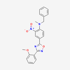 molecular formula C23H20N4O4 B7689348 N-benzyl-4-[3-(2-methoxyphenyl)-1,2,4-oxadiazol-5-yl]-N-methyl-2-nitroaniline 