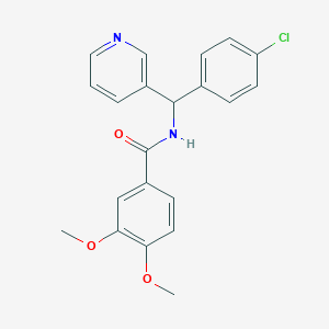 molecular formula C21H19ClN2O3 B7689360 N-[(4-chlorophenyl)(pyridin-3-yl)methyl]-3,4-dimethoxybenzamide 