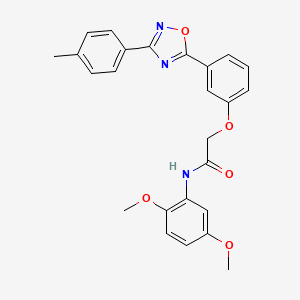 molecular formula C25H23N3O5 B7689386 N-(2,5-dimethoxyphenyl)-2-{3-[3-(4-methylphenyl)-1,2,4-oxadiazol-5-yl]phenoxy}acetamide 