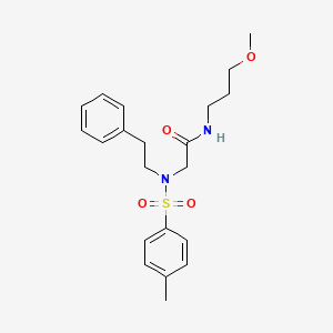 molecular formula C21H28N2O4S B7689400 N-(3-methoxypropyl)-N~2~-[(4-methylphenyl)sulfonyl]-N~2~-(2-phenylethyl)glycinamide 