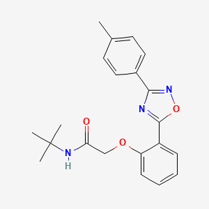 molecular formula C21H23N3O3 B7689454 N-Tert-butyl-2-{2-[3-(4-methylphenyl)-1,2,4-oxadiazol-5-YL]phenoxy}acetamide 