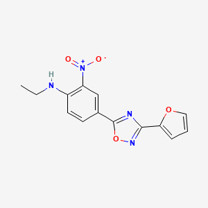 molecular formula C14H12N4O4 B7689519 N-ethyl-4-[3-(furan-2-yl)-1,2,4-oxadiazol-5-yl]-2-nitroaniline 
