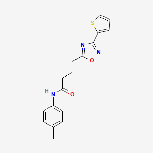 molecular formula C17H17N3O2S B7689617 N-(4-Methylphenyl)-4-[3-(thiophen-2-YL)-1,2,4-oxadiazol-5-YL]butanamide 